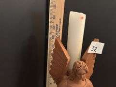 Vintage Guatemala folk art angel candle holder
