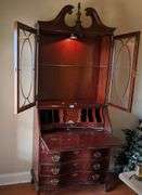 Lighted Secretary desk cabinet, 34.5"x16"x84"tall(located in living room)
