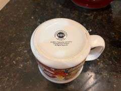 Red mixing bowl, mugs, 3 pc ramekins with lids, and creamer pitcher (located in kitchen)