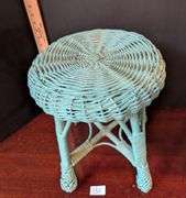Turquoise wicker stool(located in ds back bedroom)
