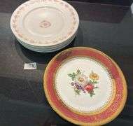 Vintage Theodore Haviland Limoges France plates (set of 4) and Rehausse Limoges France (located in k