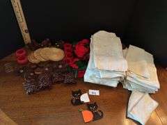 Napkins and napkin rings ( located in drawer in China cabinet)