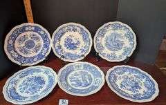 6 pc. The Spider Blueroom Collection decorative plates, stands not included(located in dining room)