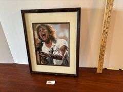 Framed and Autographed Steven Tyler Photo (Not Authenticated, 12 x 15 in, Located in ds back room)