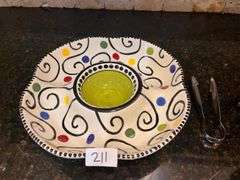 M.Bagwell chips and dip serving bowl and tongs (located in kitchen)