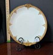 Limoges of France gold rimmed platter, stand not included (located in dining room)