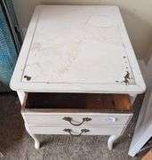Vintage 1 drawer side table,20" x 28"x24"tall, some damage on top(located in DS front bedroom)