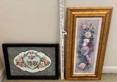 2 pc Framed Art, One Signed (Located Left Bedroom)