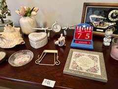 Lot of Artificial Flowers, Clock and More (Located in Bedroom to the Right)