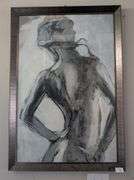 Framed, signed art, 26.5"x38"tall(located near front door)