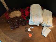 Napkins and napkin rings ( located in drawer in China cabinet)