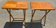 2 pc TV Tray Stands 21 7/8”X 15”(Some Scratches and Dings) (Located Garage)