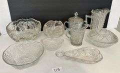 9pc Clear Glass Bowls and More (Located in Master Bedroom)