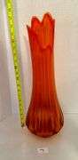 Large Slag Glass Orange Vase (Located Near Dining Room)