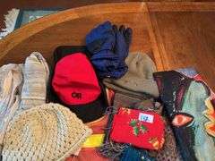 Scarves and hats  (located in dining room)