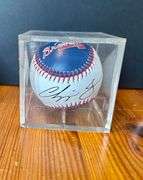 3pc Atlanta Braves Hat, Baseball (Signed by Chipper Jones) and Cup (Located in Kitchen)