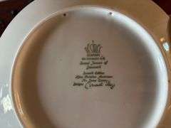 5 pc Blue Dated Christmas Dishes, and 4 pc Trinket Dishes, Stands Not Included (Located in ds Back B