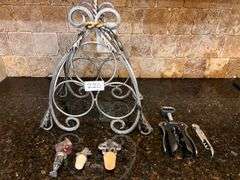 3 bottle wine rack and wine accessories (located in kitchen)