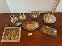 10 pc Silver plated and Tin Set (Located in ds back room)