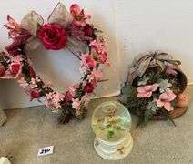 Artificial Flower Arrangements, Glitter Globe, Nightlight and More (Located Left Bedroom)