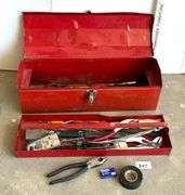 Metal Toolbox with Contents (Box Has Dents (Located Garage)