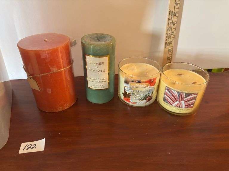 Box of Candles, Some Melted and Used (Located in ds Back Bedroom)