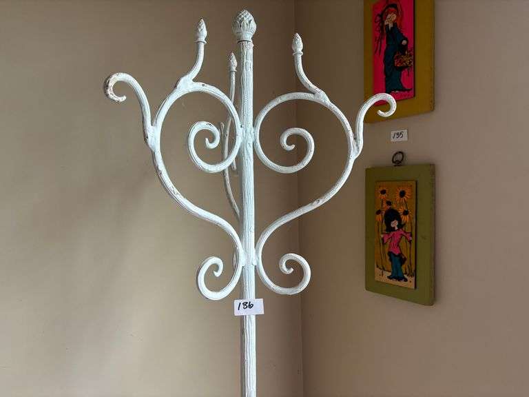 Heavy White Metal Coat Rack (Located in Front Room)