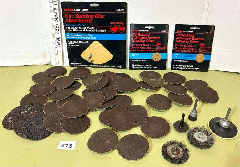 Assorted Sanding Discs and Sanding Adapters (Located Basement Section 3)