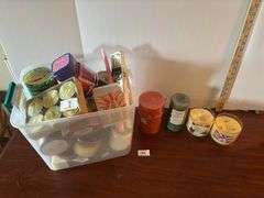 Box of Candles, Some Melted and Used (Located in ds Back Bedroom)