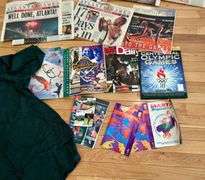 Lot of 1996 Atlanta Olympic Games Trading Pins, Newspapers, Shirt and More  (Located in Master Bedro