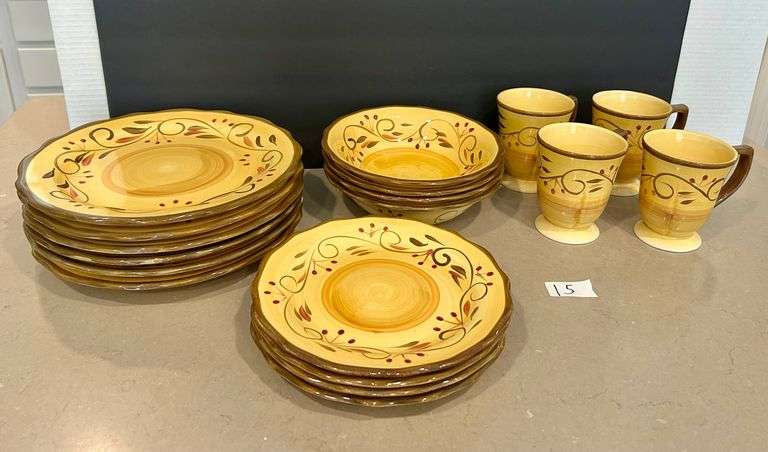 18pc Home Trends Dishes (Located in Kitchen)