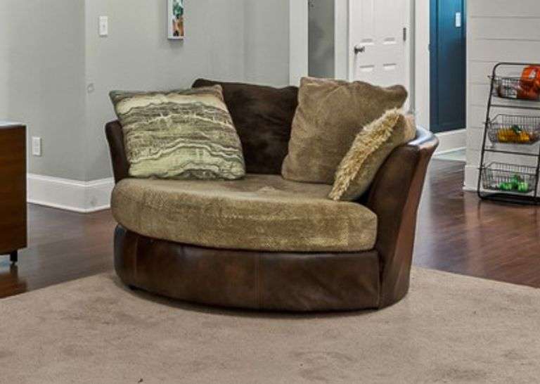 Oversized Round Swivel Accent Chair