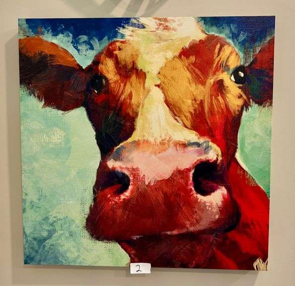 Cow Wall Decor 22”x22” (Located in Kitchen)
