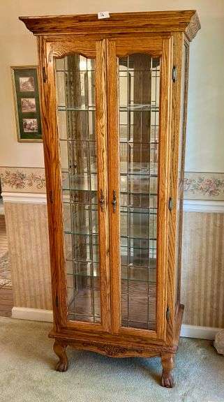 2 Door Glass Cabinet 71 3/4”x29 5/8”x19.5” (Located in Dining Room)