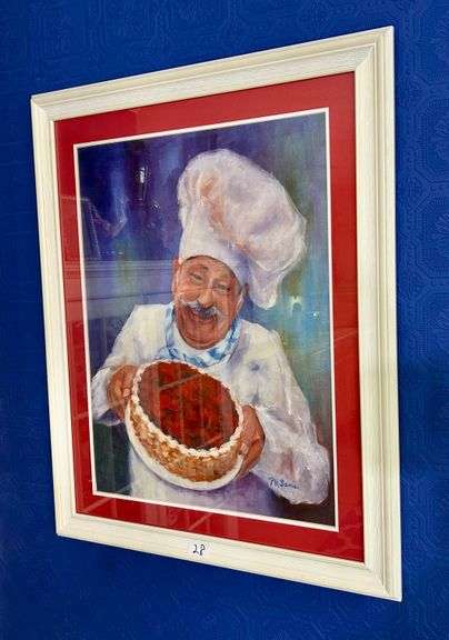Kitchen Themed Art Signed by P. H. Samaan 31 3/8”x25 3/8” (Located in Kitchen)