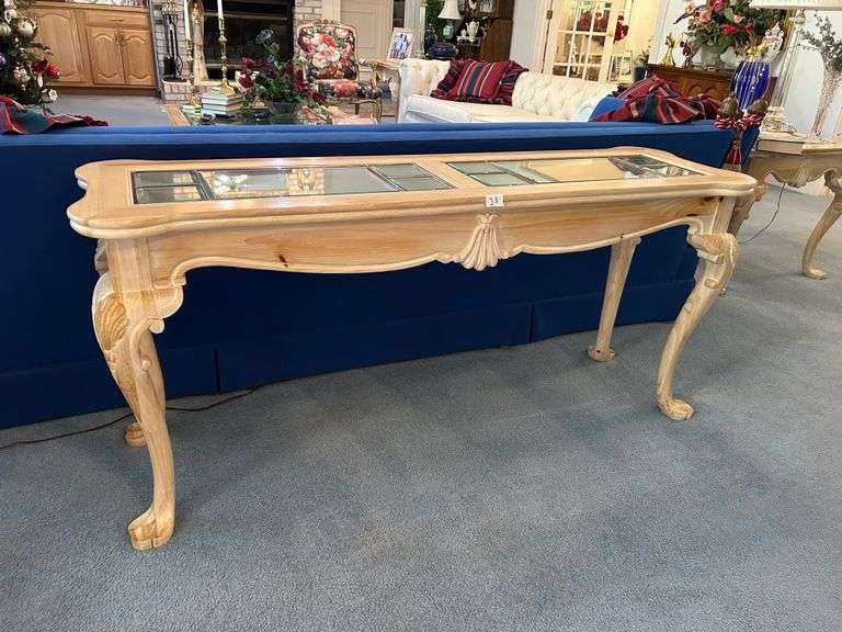 Glass Top Sofa Table (Located in Living Room)