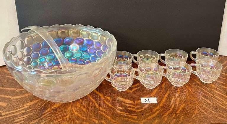9pc Punch Bowl and Cups (Located in Kitchen)