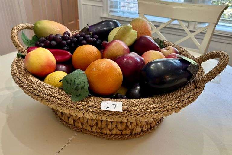 Large Basket with Artificial Fruit (Located in Kitchen)