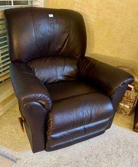 Leather Recliner 38” Tall (Located in Living Room)