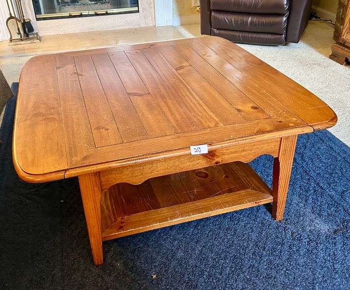Drop Leaf Coffee Table (14.5”x39”x39 3/4” (Located in Living Room)