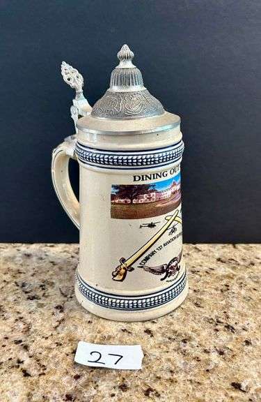 Custom Military Commemorative Lidded Beer Stein (Located in Kitchen)