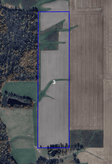 Tract 3: 40 +/- Acres (23.17 +/– NHEL tillable & 7.5 HEL tillable) Soil PI 96.2 Located in Sec 23, Smallwood Township, Jasper County, IL *A 30’ wide easement will be granted for ingress & egress, when viewing this tract on the website click on documents for the legal description for the Easement)