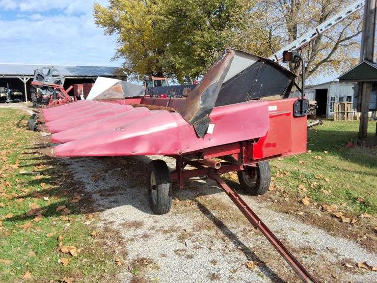 Case IH 1083 Corn Head, 8 Row, 30'' with poly snouts, on head cart, s/n- JJC0151432