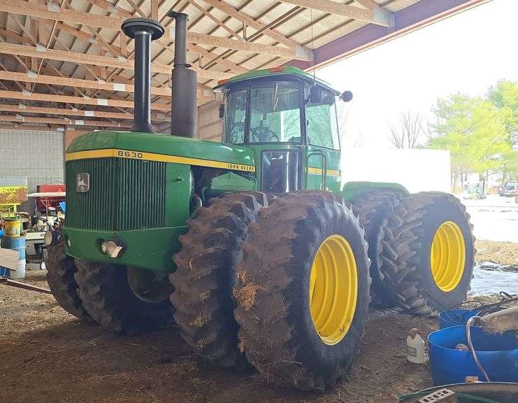 1977 John Deere 8630 4WD tractor, quad-range transmission, Big 1000PTO, 2 remotes, quick hitch, 20.8R34 tires, shows 5,922hrs, S/N: 8630H004767R