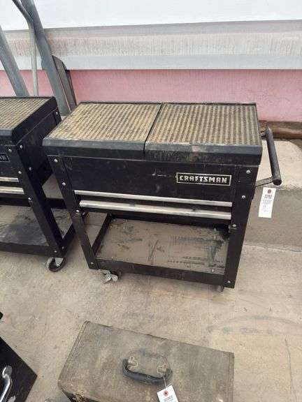 Craftsman 2 drawer mechanic tool cart, top slides open