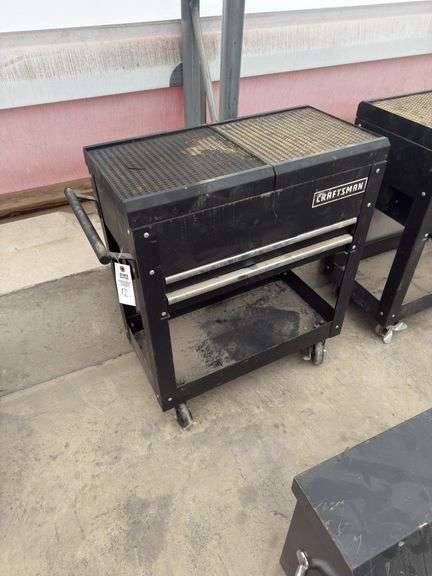 Craftsman 2 drawer mechanic tool cart, top slides open