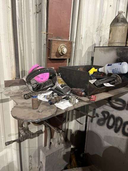 Squares, grinding wheels, wire brush, puddy knives, and misc.