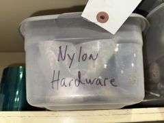 Screws, hex nuts, carriage bolts, nylon hardware, misc. hardware