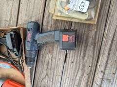 Ryobi flashlight and drill, black and decker electric drill, electric