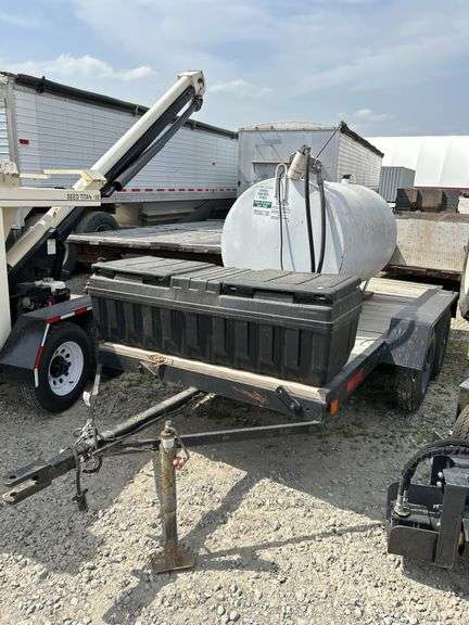 Homemade fuel trailer w/300 gal tank & pump.